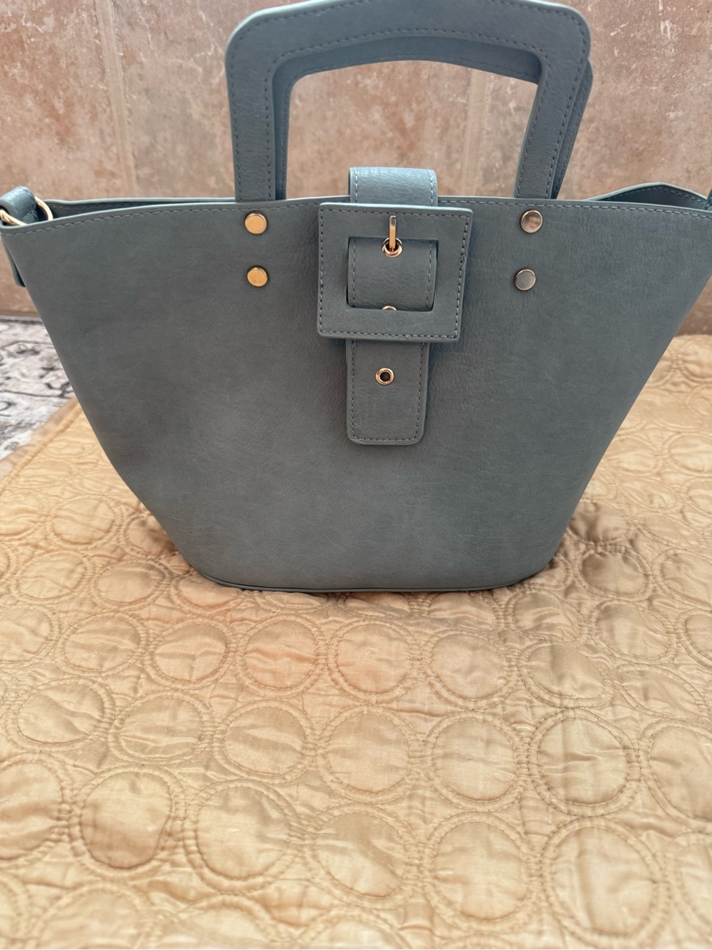 Classic Structured Tote Bag in Slate Blue